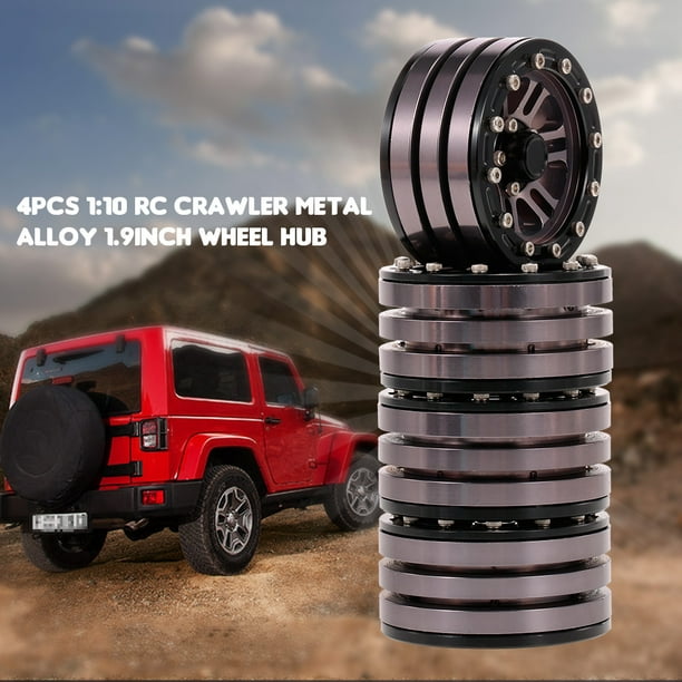 4Pcs 1.9'' Alloy Metal Beadlock Wheel Rims For Axial SCX10 D90 1:10 RC Crawler